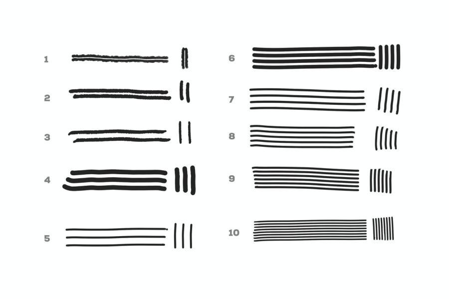 Procreate笔刷-10款多线条画笔笔刷素材 笔刷资源 第3张