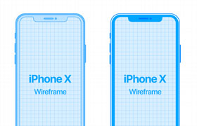 iPhone X 线稿样机，PSD源文件