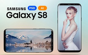 三星Galaxy S8 手机矢量素材，PSD AI源文件