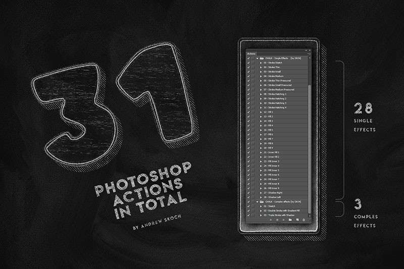 Photoshop粉笔字效果动作 插件预设 第3张