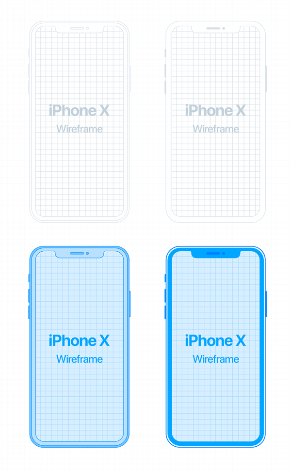 iPhone X 线稿样机，PSD源文件 样机素材 第1张