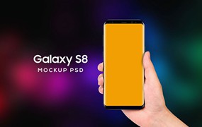 三星 Galaxy S8 手持手机模版，PSD分层