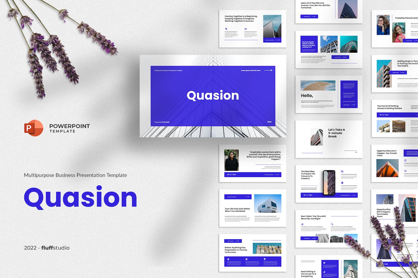 高级技巧培训Powerpoint模板 Quasion – Minimalist Powerpoint Template 幻灯图表 第1张