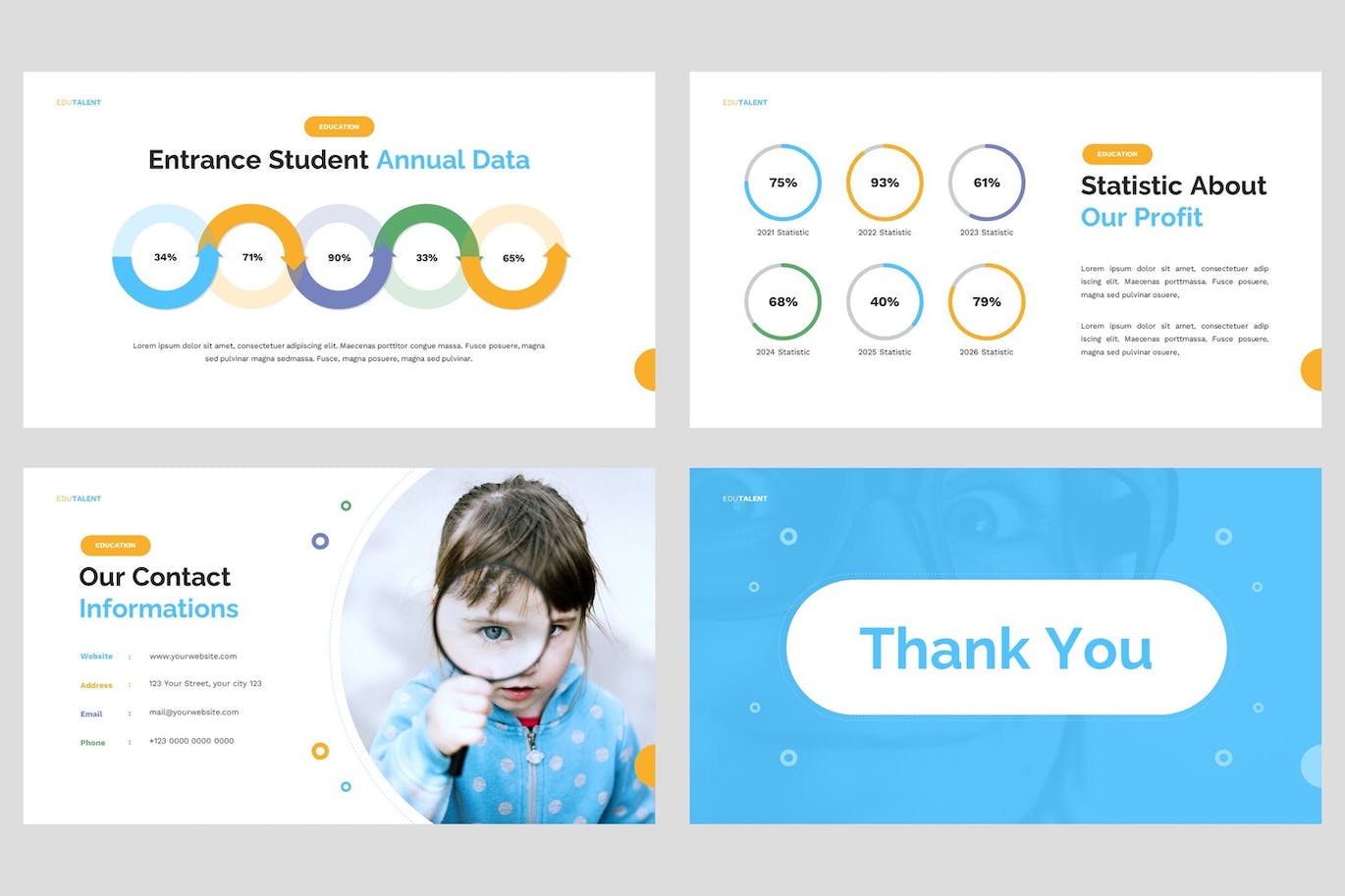 儿童教育课程PPT模板 EduTalent – Children Education Powerpoint Template 幻灯图表 第2张