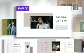 Lookbook作品图册Powerpoint幻灯片模板 Solena Lookbook Powerpoint