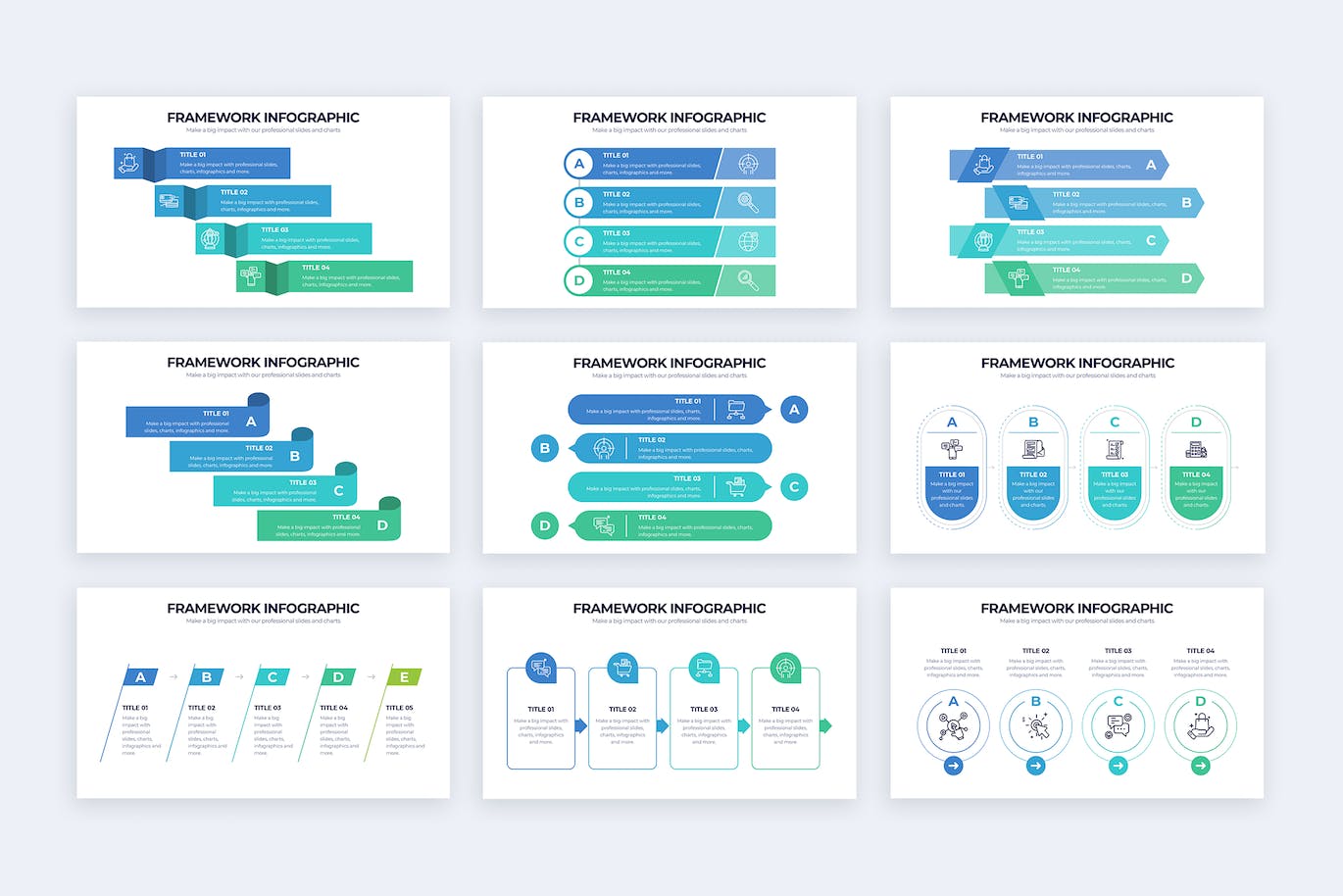 流程选项信息图表矢量模板 Business Framework Illustrator Infographics 幻灯图表 第2张