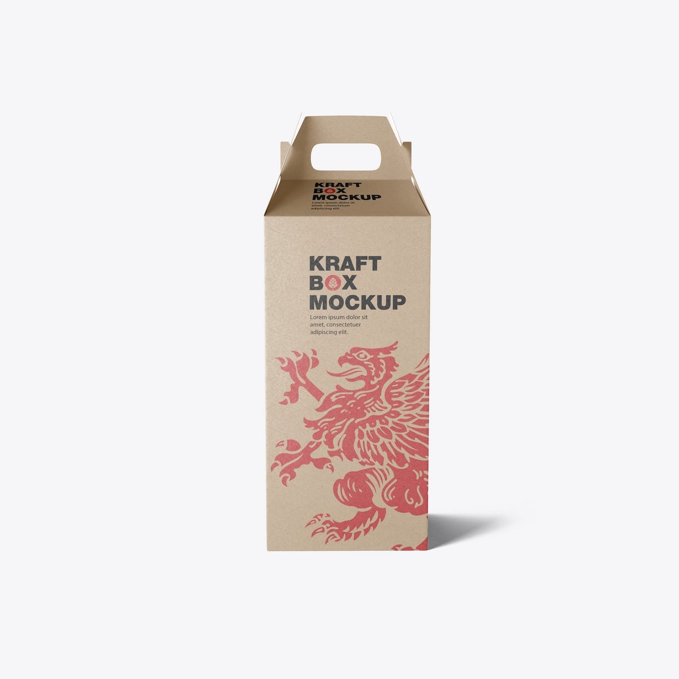 带把手的牛皮纸盒设计样机模板 Set Kraft Box with Handles Mockup APP UI 第14张