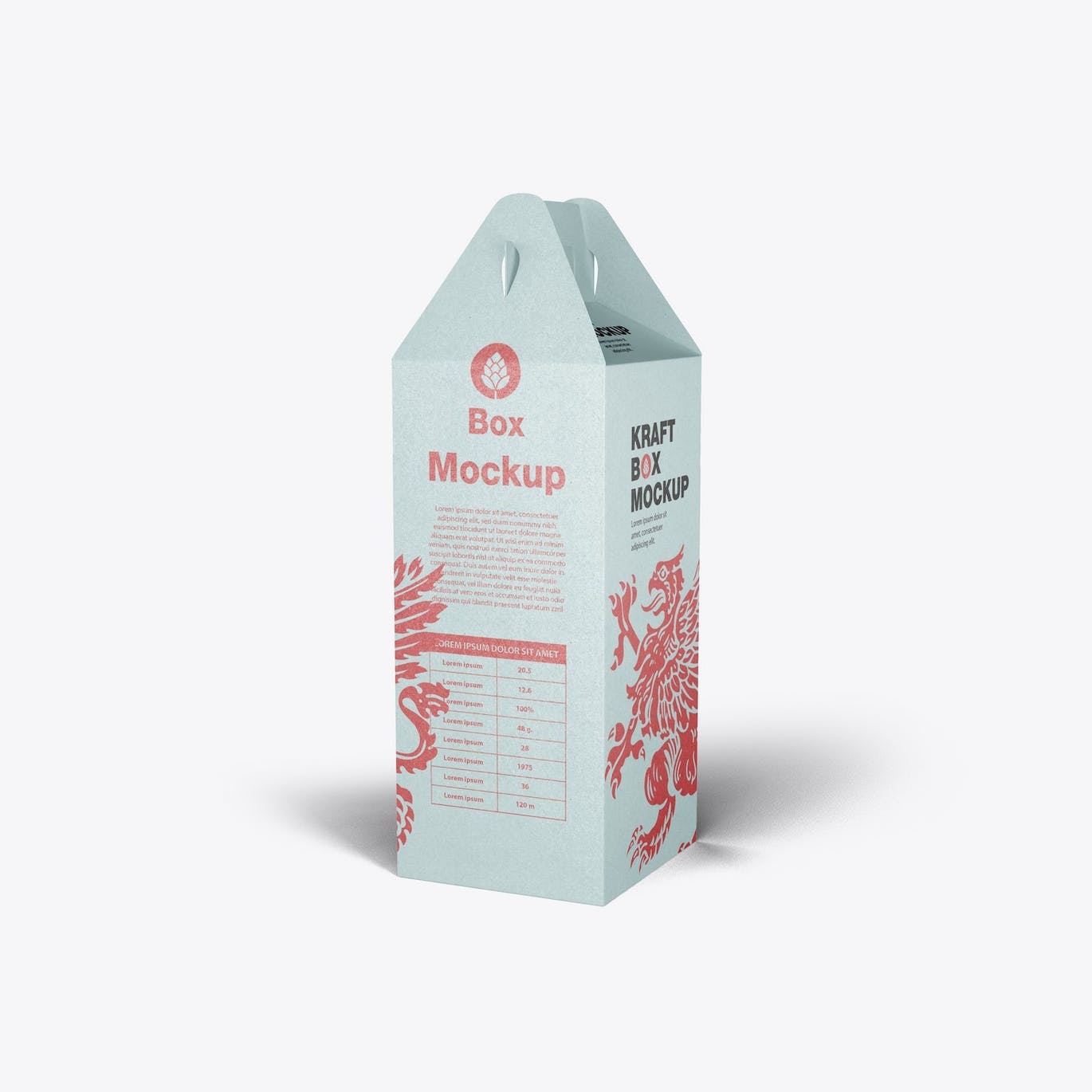 带把手的牛皮纸盒设计样机模板 Set Kraft Box with Handles Mockup APP UI 第11张