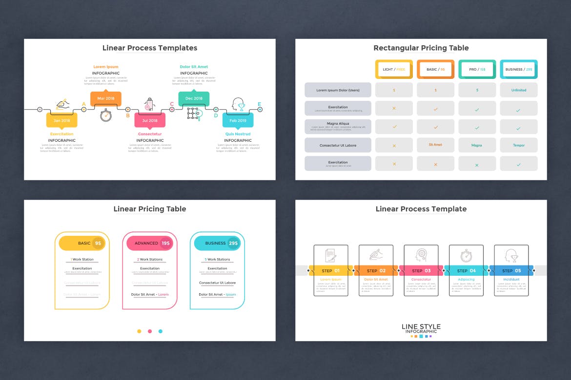 彩纸风格现代信息图表设计模板 20 Infographic Templates v.11 幻灯图表 第6张