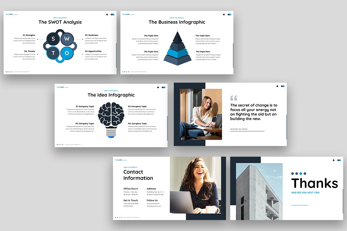 公司策略分析PPT幻灯片模板 Kompanie – Company Profile Powerpoint 幻灯图表 第5张