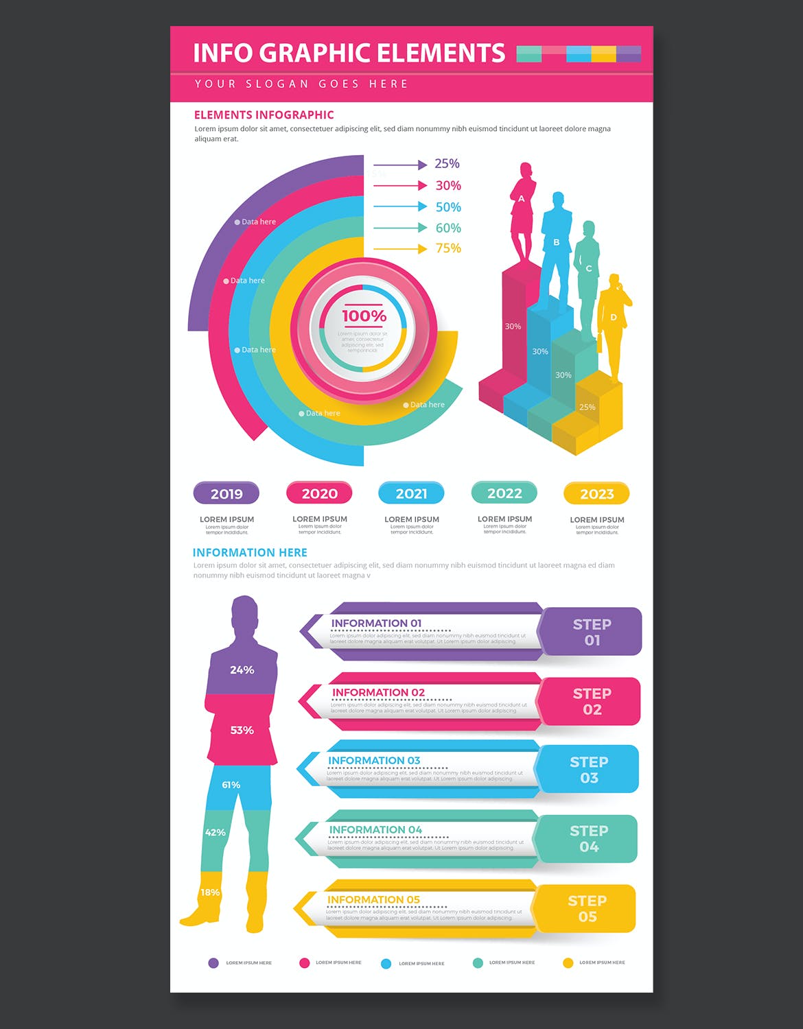 多用途通用信息图表元素模板 Infographic Elements 幻灯图表 第9张