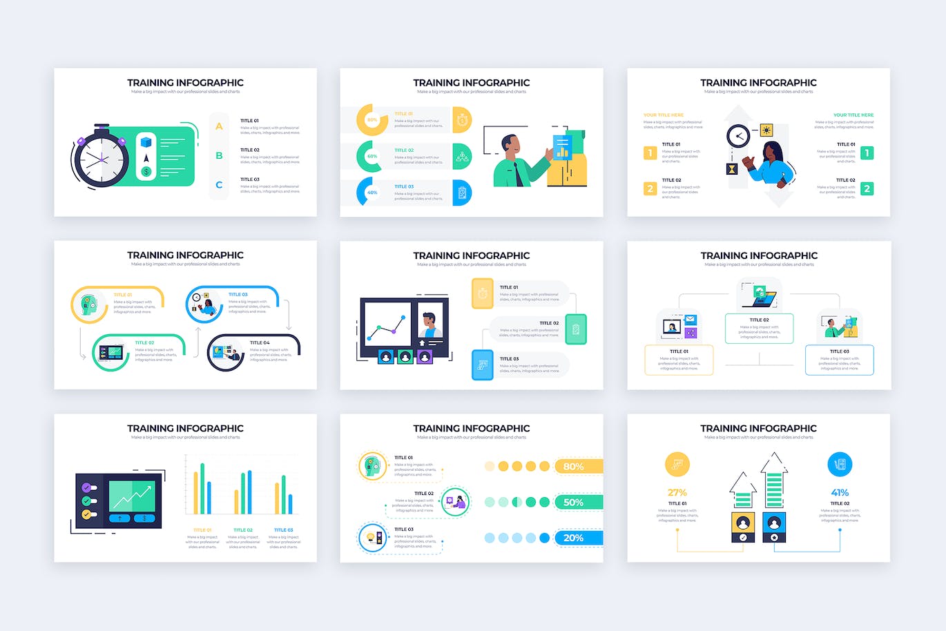 工作培训信息图表矢量模板 Business Training Illustrator Infographics 幻灯图表 第3张