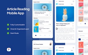 文章阅读移动应用程序UI套件 Article Reading Mobile App