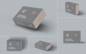 纸板箱包装设计样机模板 Cardboard Box Mockups