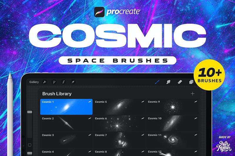 宇宙星系Procreate笔刷 笔刷资源 第1张