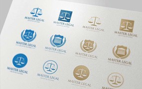 律师天平图形Logo标志模板，AI源文件