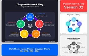 圆形圆环图表矢量素材v2 Diagram Network Ring V2