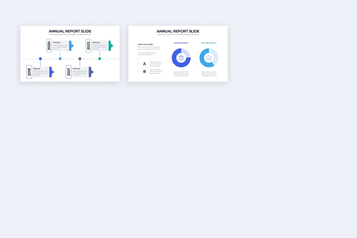 年度报告信息图表矢量模板 Business Annual Report Illustrator Infographics 幻灯图表 第4张