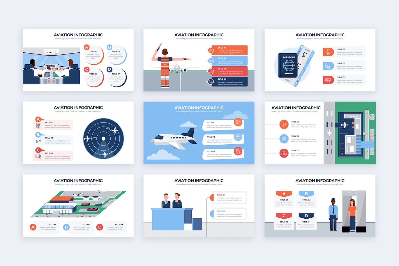 机场航空信息图表矢量模板 Education Aviation Illustrator Infographics 幻灯图表 第2张