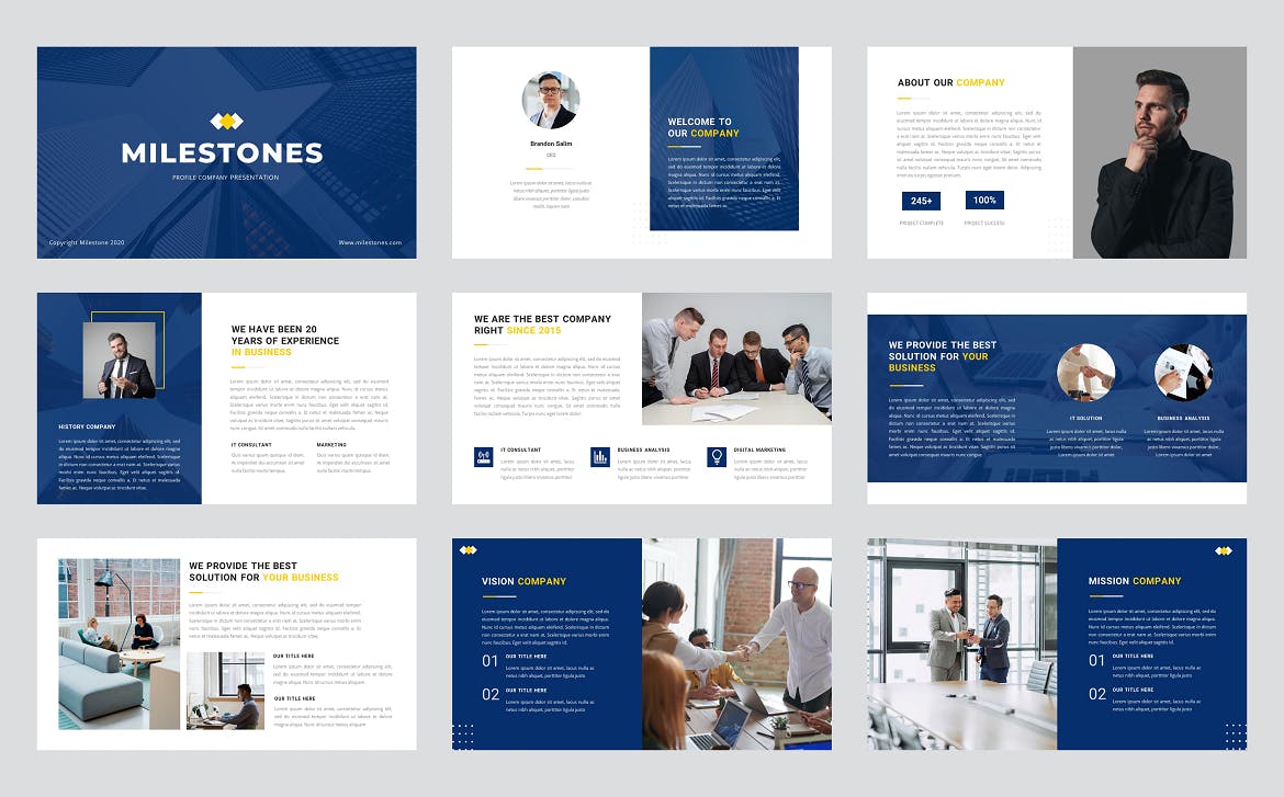 员工技能培训PPT演示幻灯片模板 Milestones – Business Multipurpose PowerPoint 幻灯图表 第6张