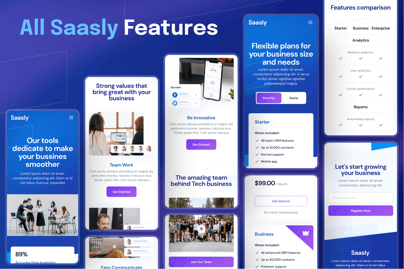 SaaS产品服务移动应用程序UI套件 Saasly – Tech & SaaS Mobile App UI Kit APP UI 第4张