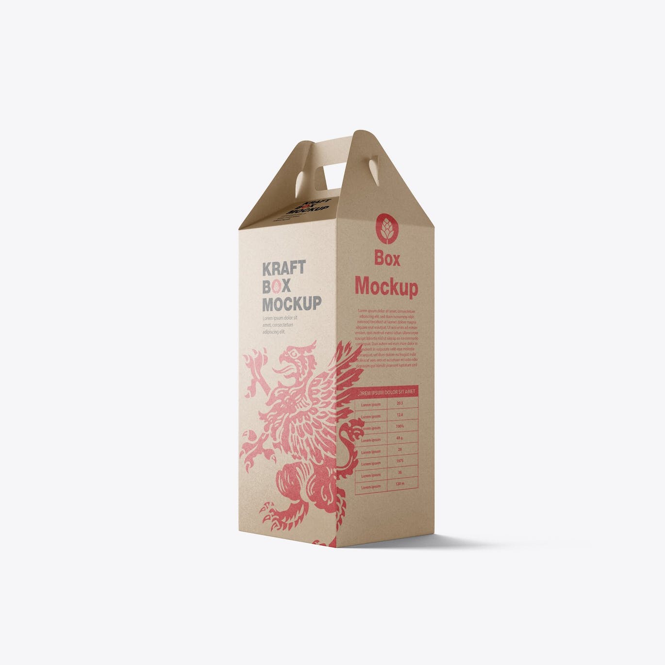 带把手的牛皮纸盒设计样机模板 Set Kraft Box with Handles Mockup APP UI 第13张