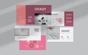 创意粉色PPT模板 Uvaqy : Creative Pink Powerpoint