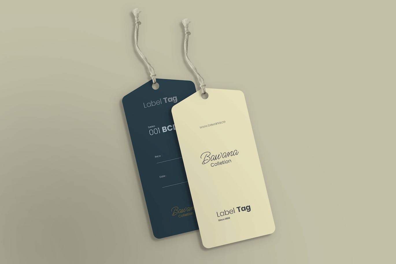 优雅的服装价格标签设计样机 Elegant clothing label tag mockup 样机素材 第1张