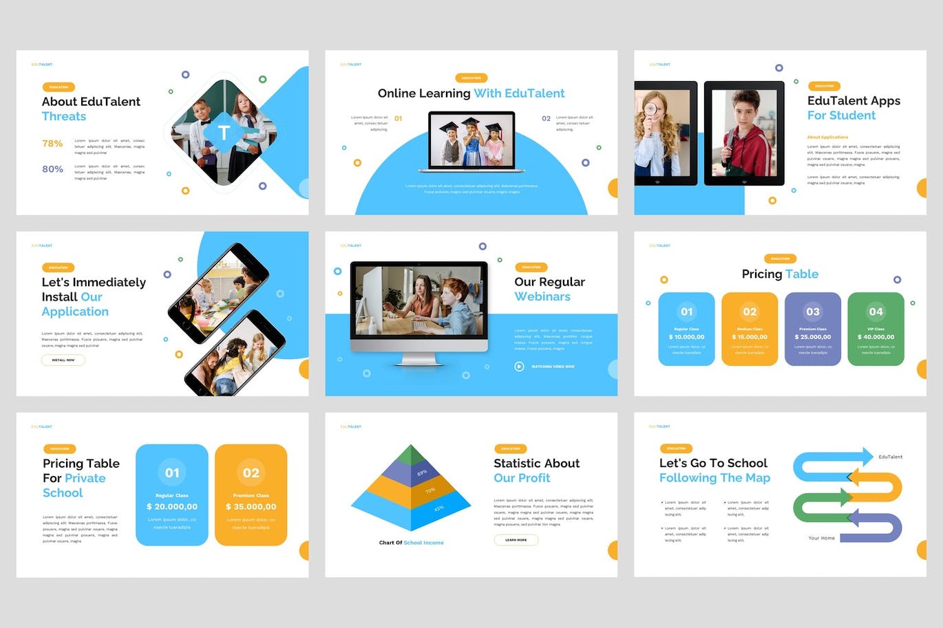 儿童教育课程PPT模板 EduTalent – Children Education Powerpoint Template 幻灯图表 第4张