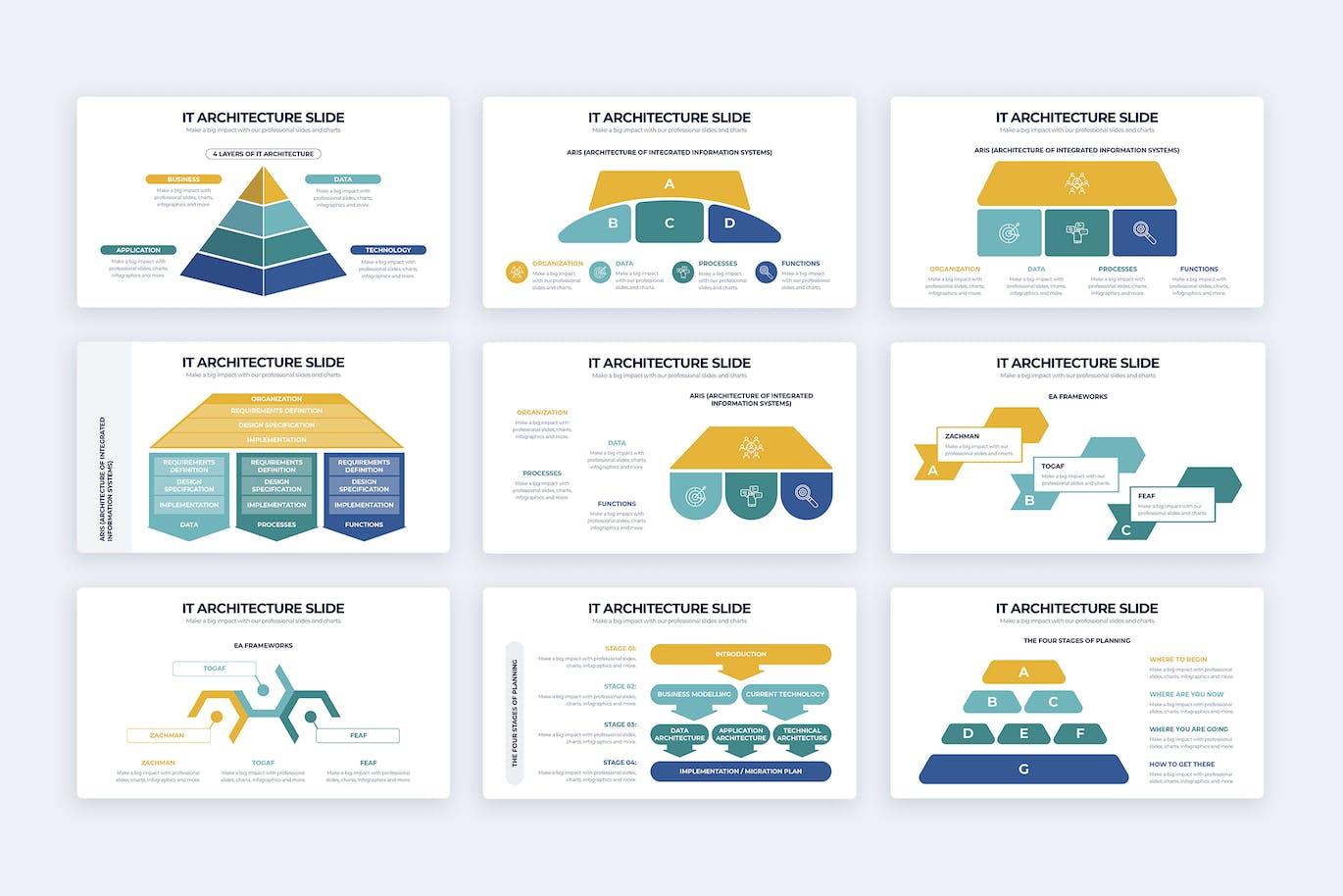 IT架构信息图表矢量模板 Business IT Architecture Illustrator Infographics 幻灯图表 第2张