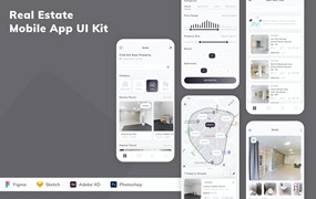 房地产业务应用App模板UI套件 Real Estate Mobile App UI Kit