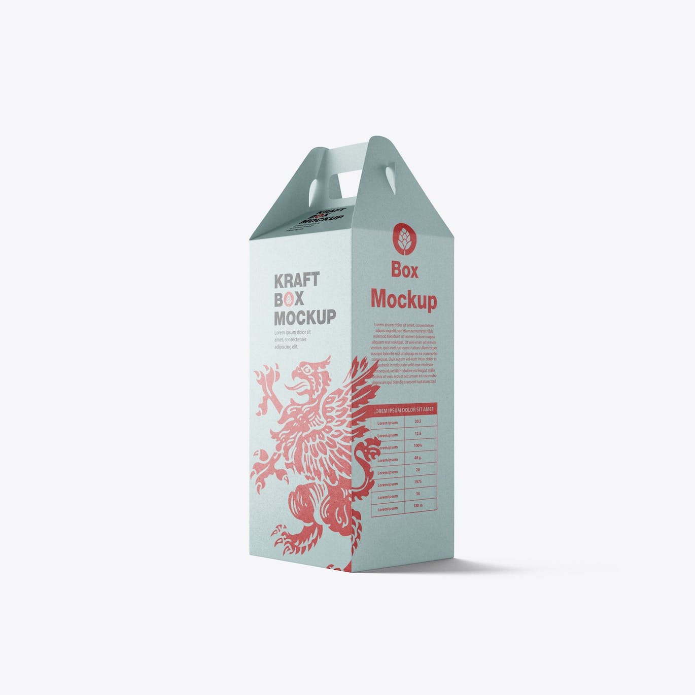 带把手的牛皮纸盒设计样机模板 Set Kraft Box with Handles Mockup APP UI 第9张