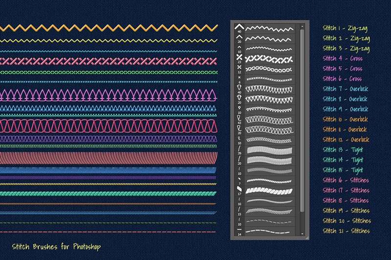 21个创意刺绣纹理PS笔刷 笔刷资源 第2张