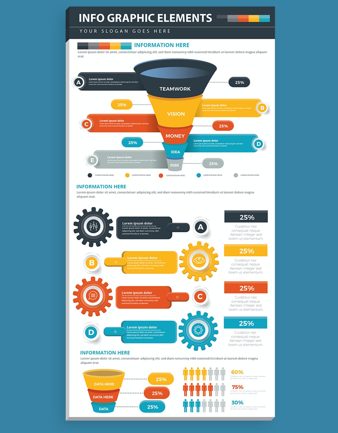 数据步骤信息图表元素模板 Infographic Elements 幻灯图表 第7张