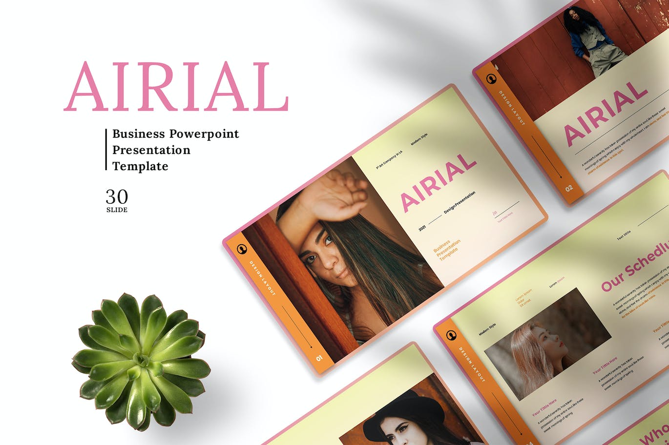 女性时尚品牌推广PPT素材 Airial – Business Presentation PowerPoint Template 幻灯图表 第1张