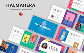 创意波普艺术幻灯片演示PPT模板 Halmahera – Creative & Pop Art Powerpoint