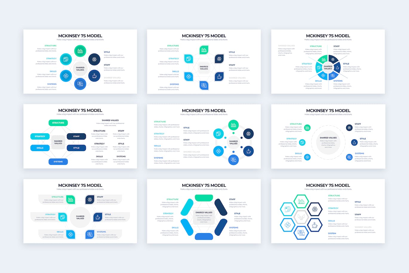 麦肯锡7S模型信息图表矢量模板 Business McKinsey 7S Model Illustrator Infographic 幻灯图表 第3张