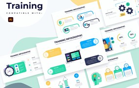 工作培训信息图表矢量模板 Business Training Illustrator Infographics