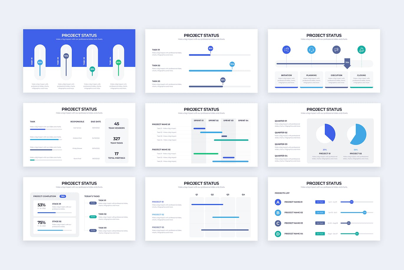 项目状态信息图表矢量模板 Business Project Status Illustrator Infographics 幻灯图表 第2张