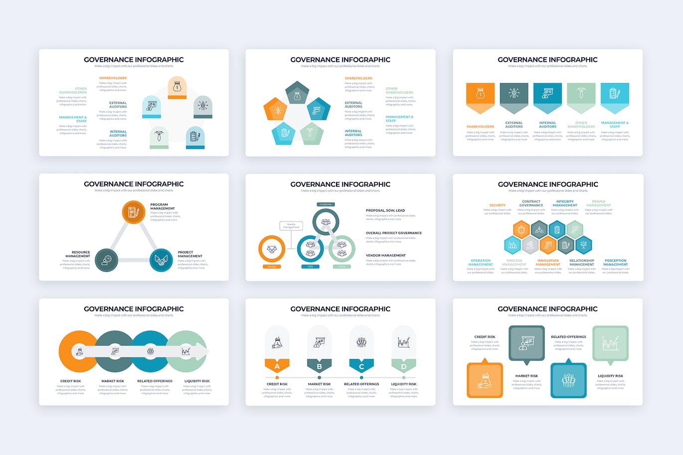 商业管理信息图表矢量模板 Business Governance Illustrator Infographics 幻灯图表 第2张