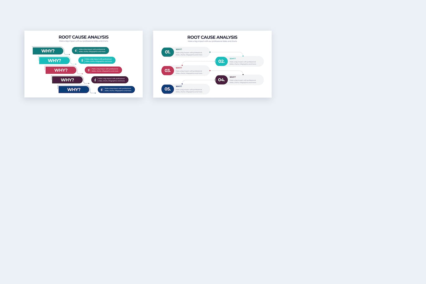 商业原因分析信息图表矢量模板 Business Root Cause Illustrator Infographics 幻灯图表 第4张