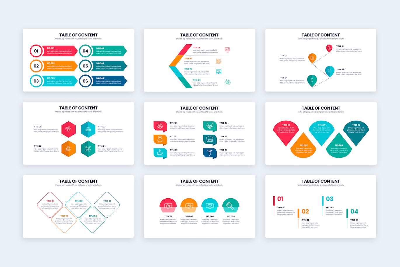 目录步骤信息图表矢量模板 Business Table of Content Illustrator Infographics 幻灯图表 第2张