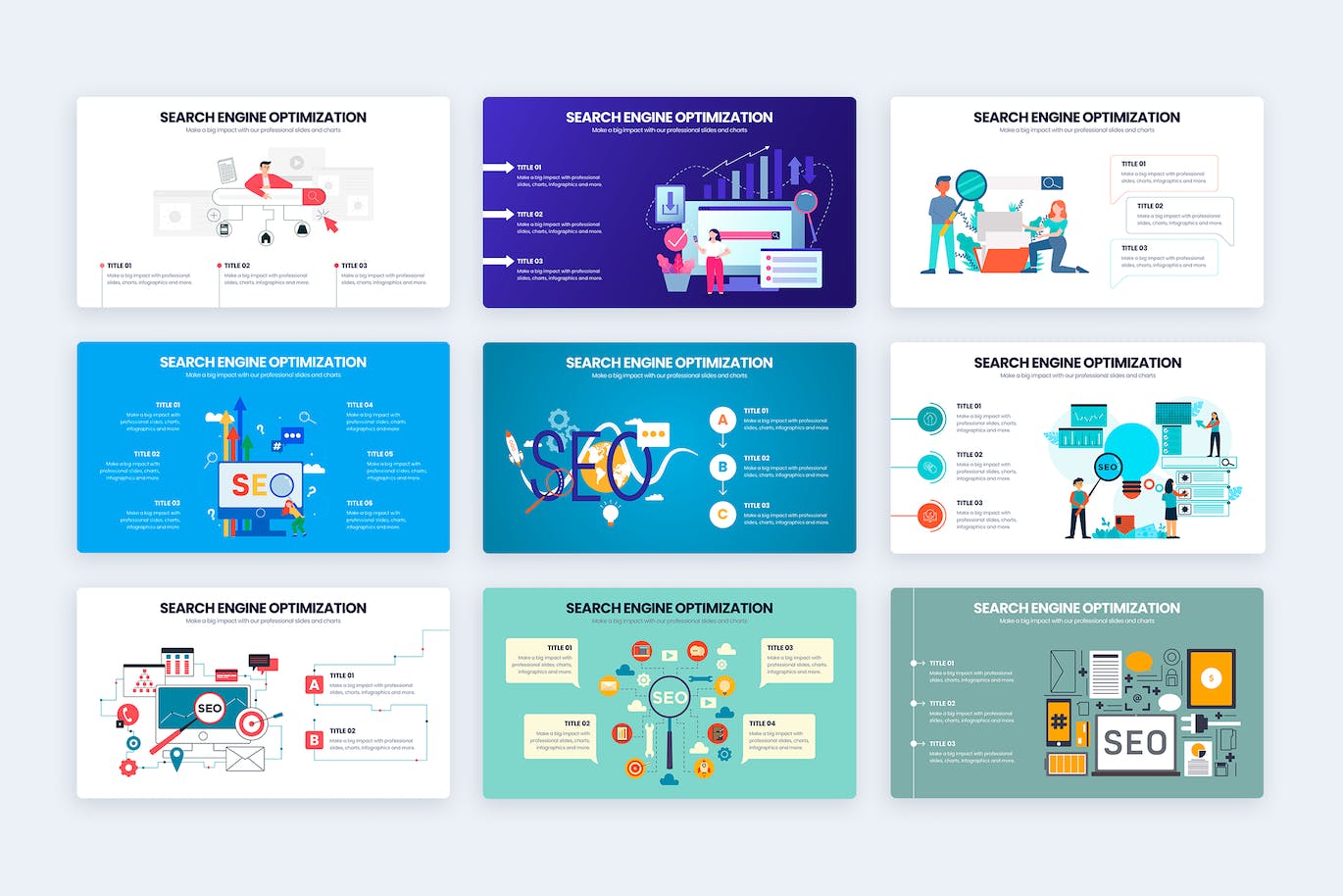 营销SEO信息图表矢量模板 Marketing SEO Illustrator Infographics 幻灯图表 第2张