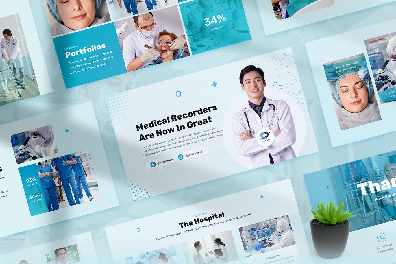 医疗保健医学主题PPT幻灯片模板 Medical and Healthcare Powerpoint Template 幻灯图表 第1张