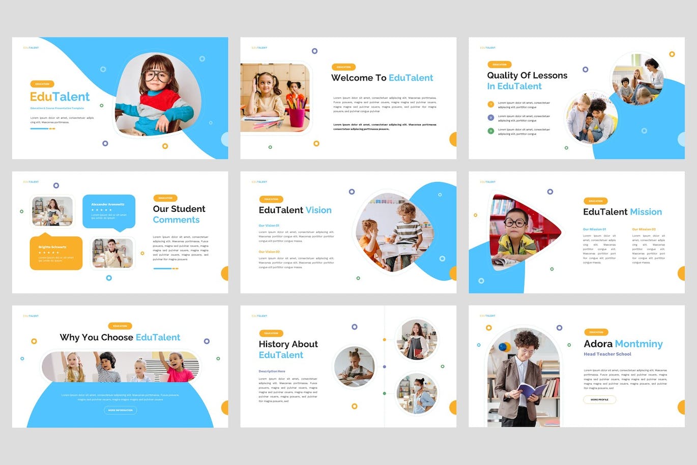 儿童教育课程PPT模板 EduTalent – Children Education Powerpoint Template 幻灯图表 第6张