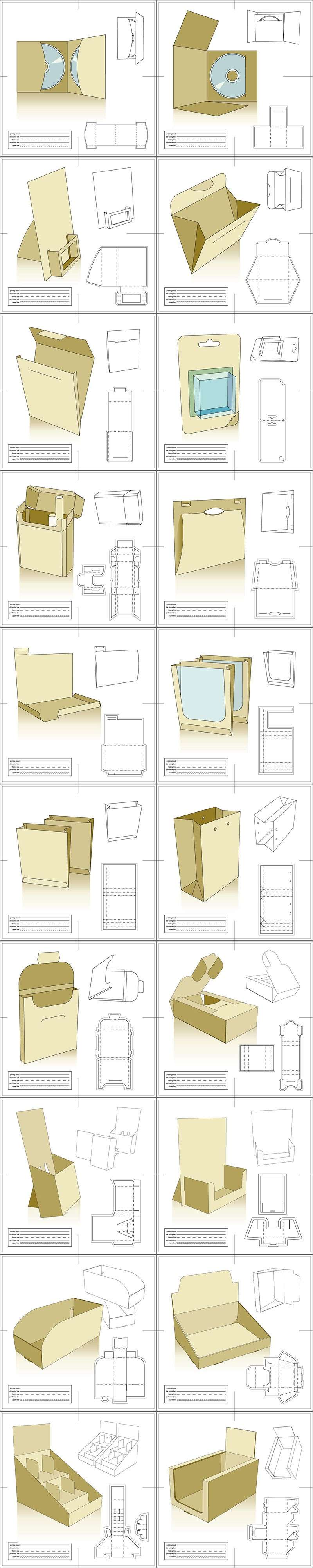 40个包装盒子刀模结构图素材，AI源文件 样机素材 第2张