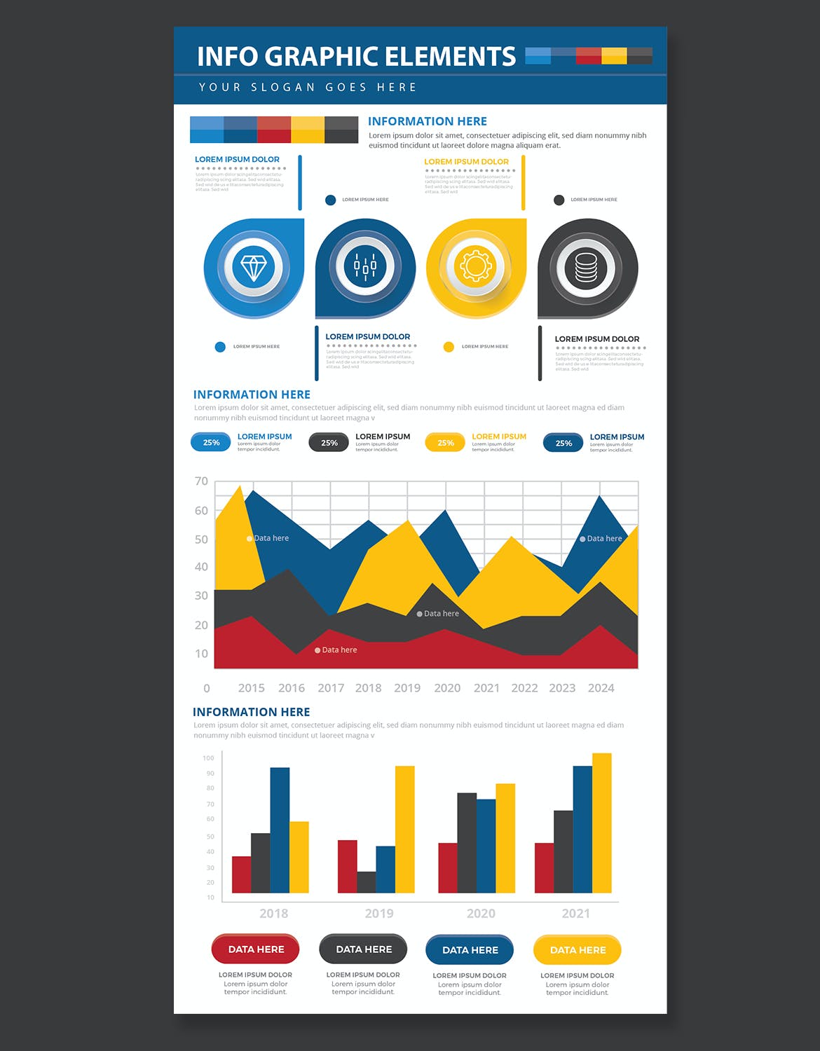 多用途通用信息图表元素模板 Infographic Elements 幻灯图表 第6张