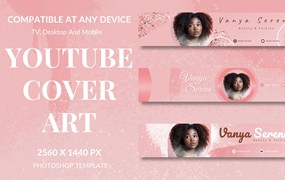 美容时尚–Youtube频道艺术Banner模板 Beauty Fashion – Youtube Channel Art Header