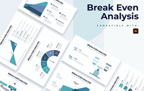 收支平衡信息图表矢量模板 Business Break Even Illustrator Infographics