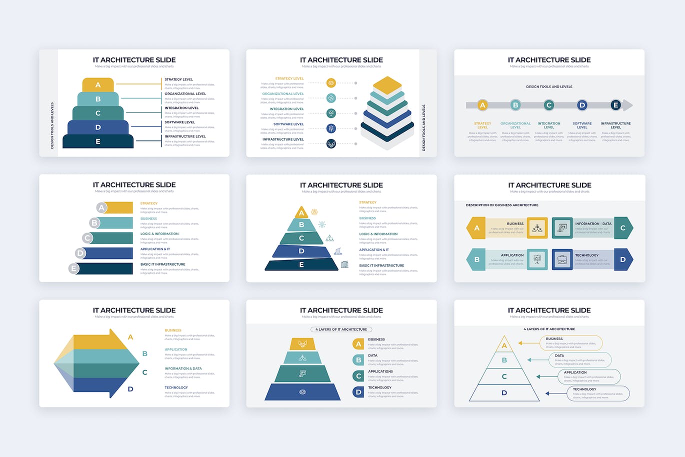 IT架构信息图表矢量模板 Business IT Architecture Illustrator Infographics 幻灯图表 第3张